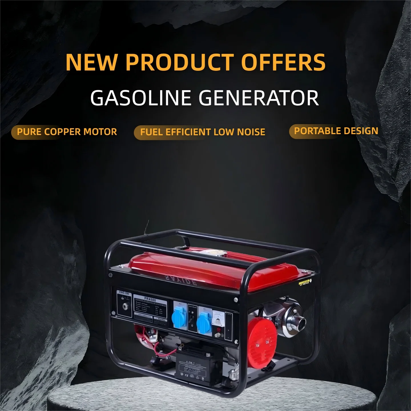 مولد 5500 وات، فرشاة الإثارة، تشغيل كهربائي رباعي الأشواط 1 أسطوانة 420 سي سي مبرد بالهواء، للاستخدام المنزلي #2