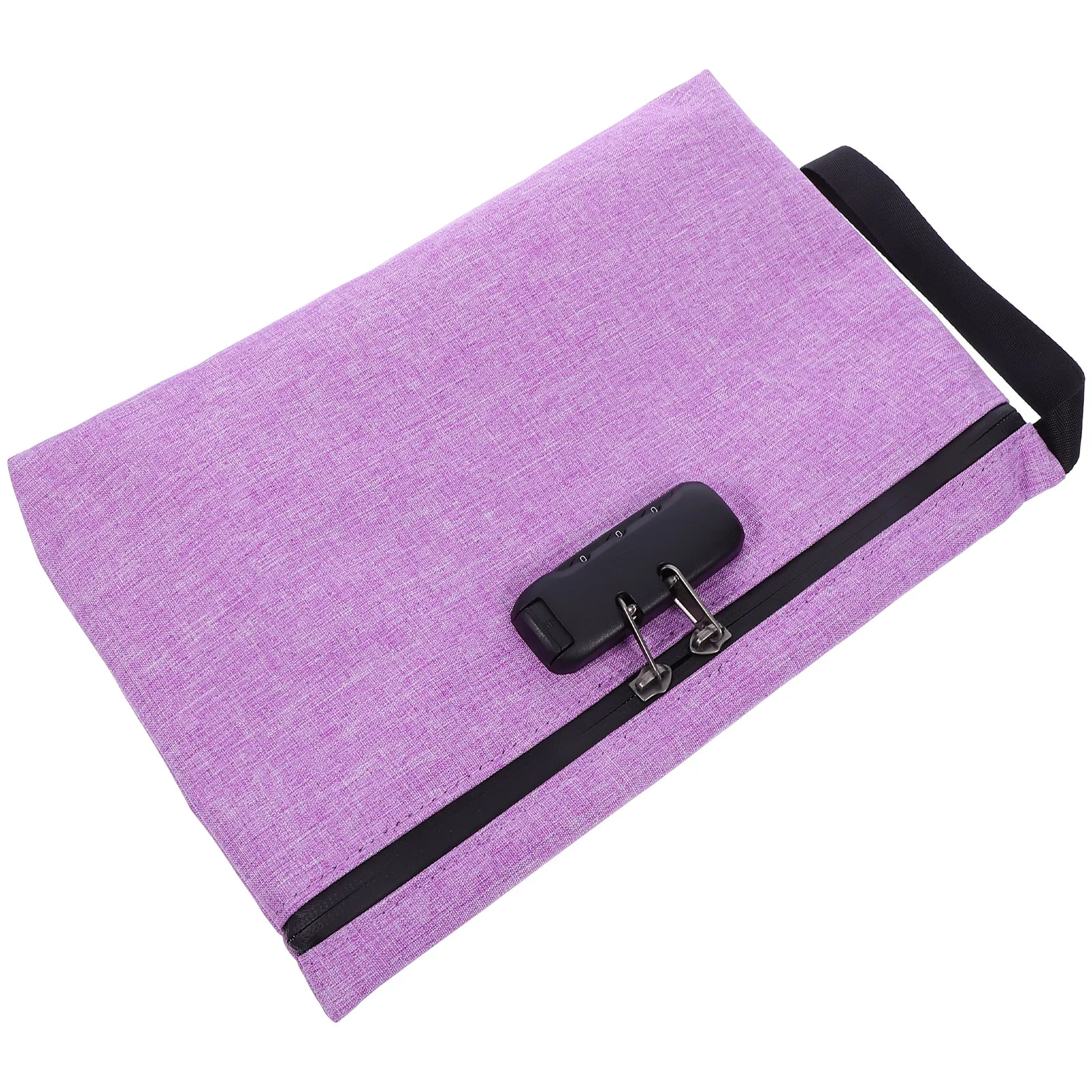 

Portable Combination Lock Storage Bag Rose Pink High Security Waterproof Document Organizer for Business Trips Office Use and