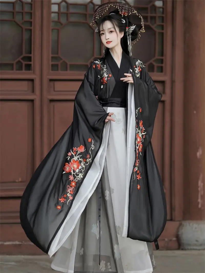 Chinese Style Elegant Hanfu Dress Set Women Party Outfit Ancient Traditional Vintage WeiJin Dynasty Carnival Cosplay Costume