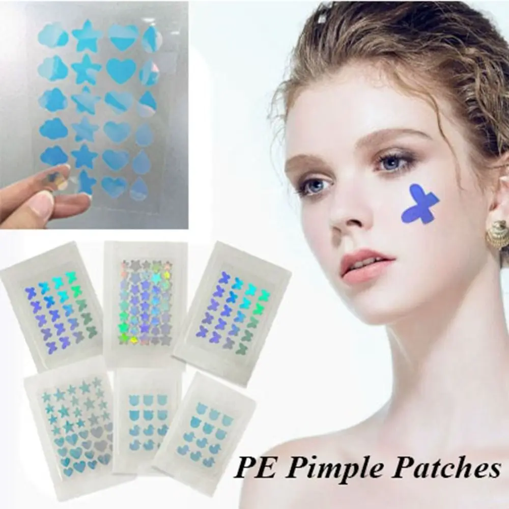 

1Sheet Acne Treatment PE/Hydrocolloid Pimple Patches Cartoon Bear Butterfly Star Shaped Invisible Invisible Pimple Cover