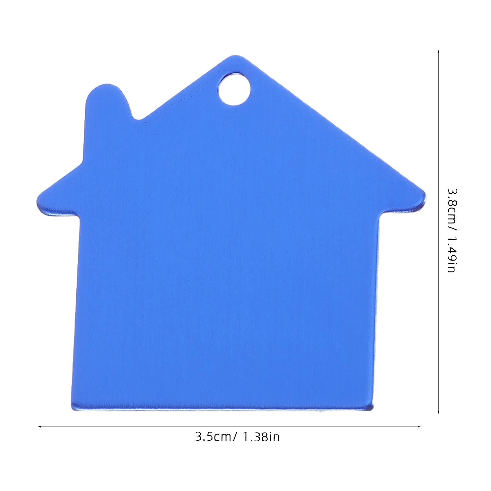 20PCS House Shape Aluminum Tags Personalize House Shape Aluminum Tag Customized Engraved Information Anti Lost Keyring Pendant
