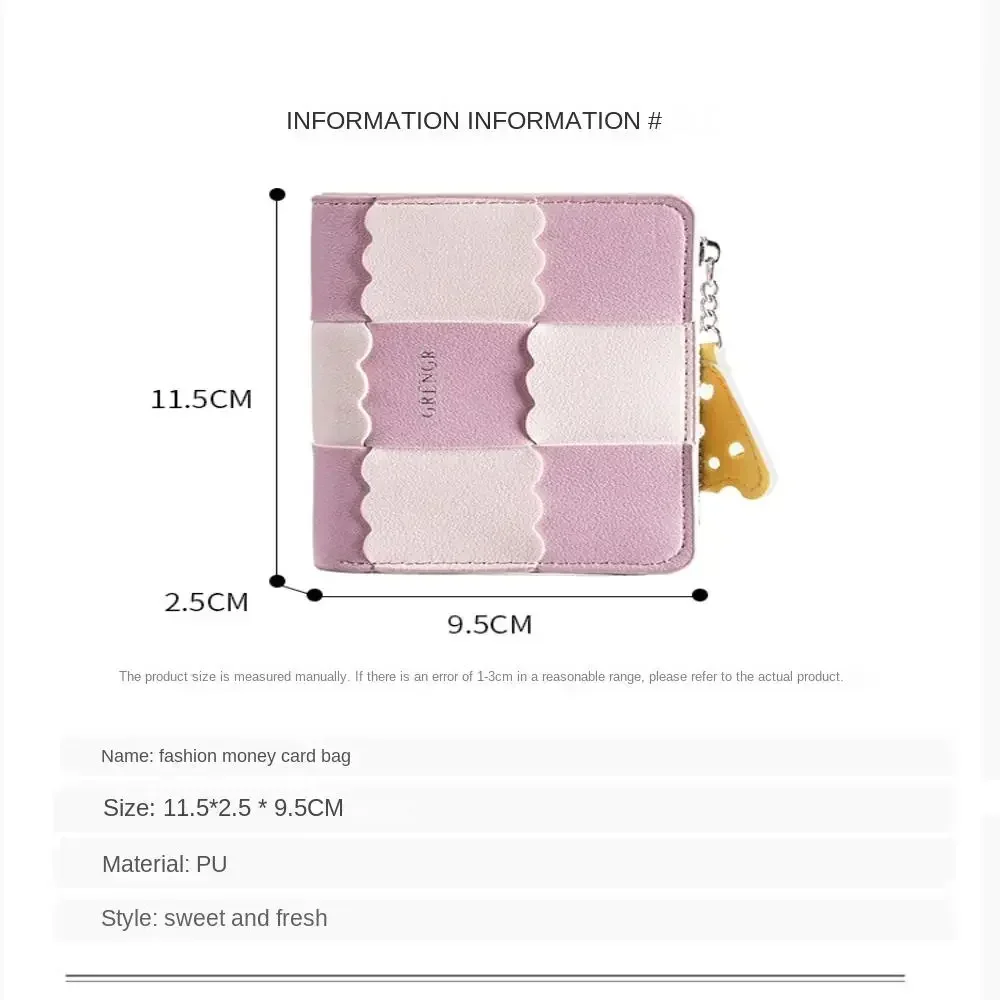 Dompet pendek koin Multi kartu Solid perempuan dompet kecil ramping ritsleting pengait dompet wanita dompet kulit PU wanita