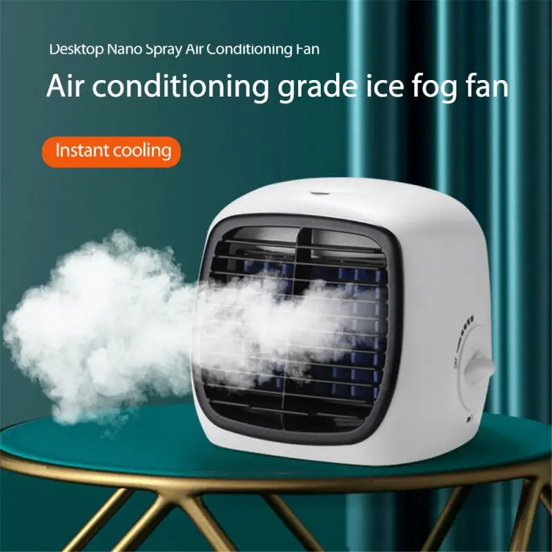 

Desktop Mini Cooling Fan USB Portable Spray Humidification Mobile Cooling Fans Two-in-one Air Conditioner Cooling Appliances