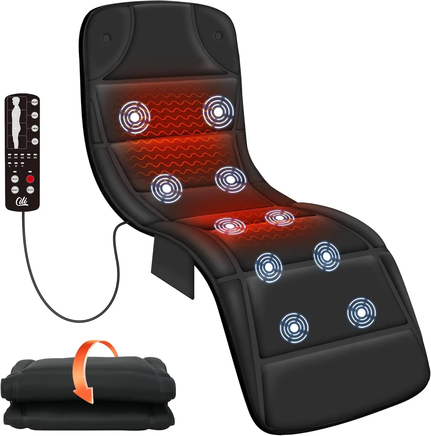 CILI Full Body Massage Mat with Heat, Vibration Back Massage Pad, Full Body Massager for Bed Chair Sofa, Massage Mattress Pad, G