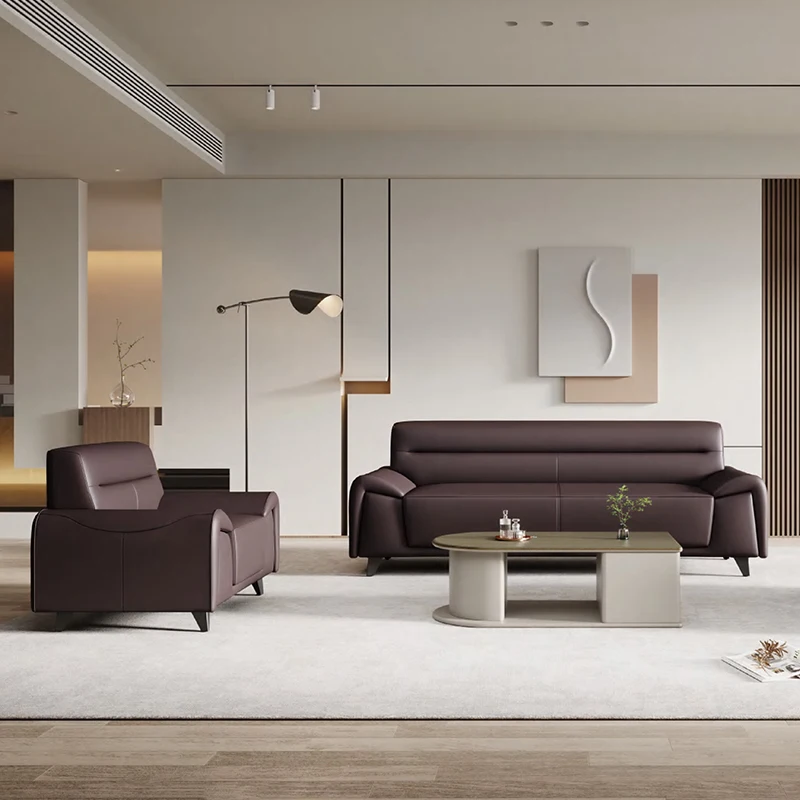 Modern Minimalist Office Sofa Multifunctional Leather Combination For Multiple People For School Office Furniture Sofa