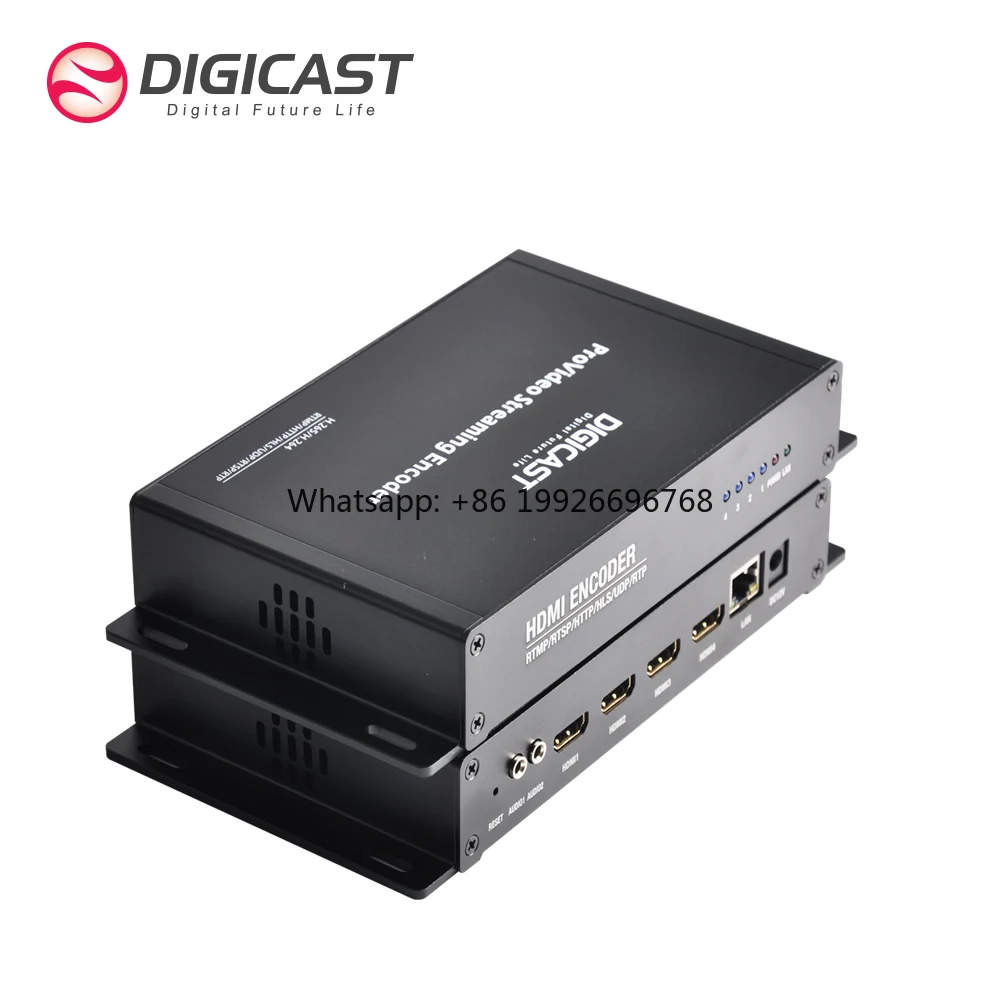

DMB-8904A-EC DIGICAST 4* hd to IP H265 HEVC Stable Live H.264 Video Streaming IP Video Encoder for Youtube Facebook Ustream fact