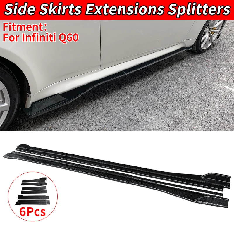 

For Infiniti Q60 Car Accessories Side Skirt Extension Splitters Body Apron Lip Splitter Winglet Anti-Collision Protection ABS