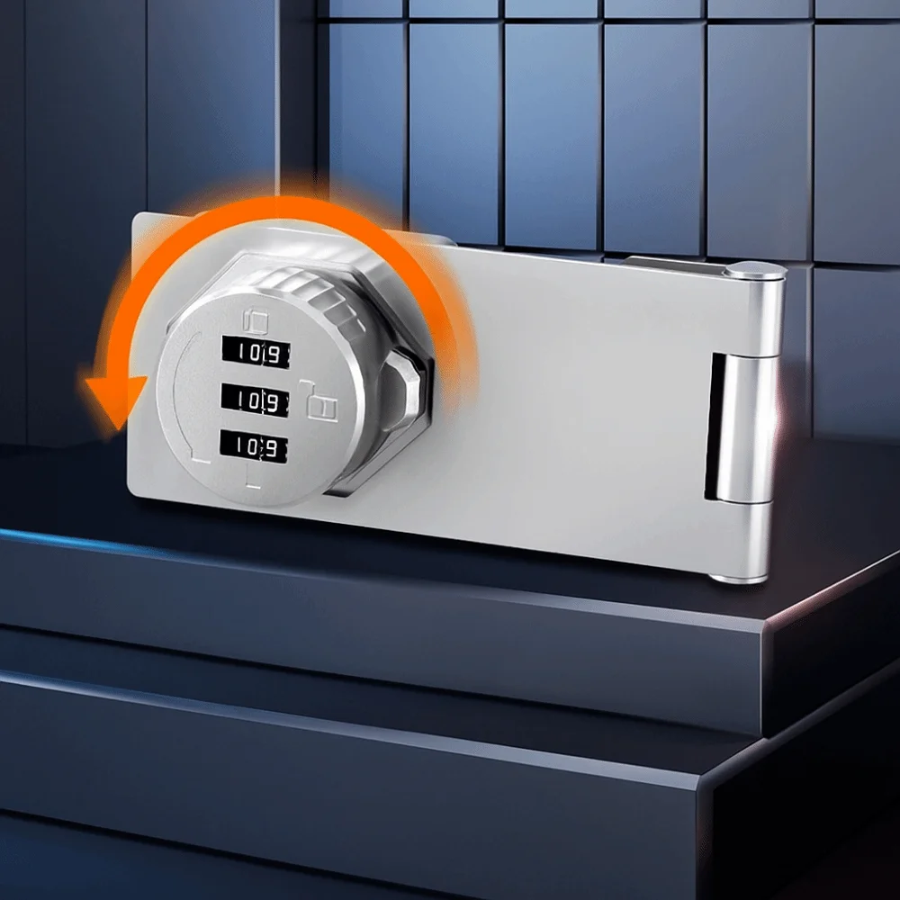 3 Digit Cabinet Door Combination Lock Double-Opening High Security Cabinet Password Locks Easy Installation Keyless