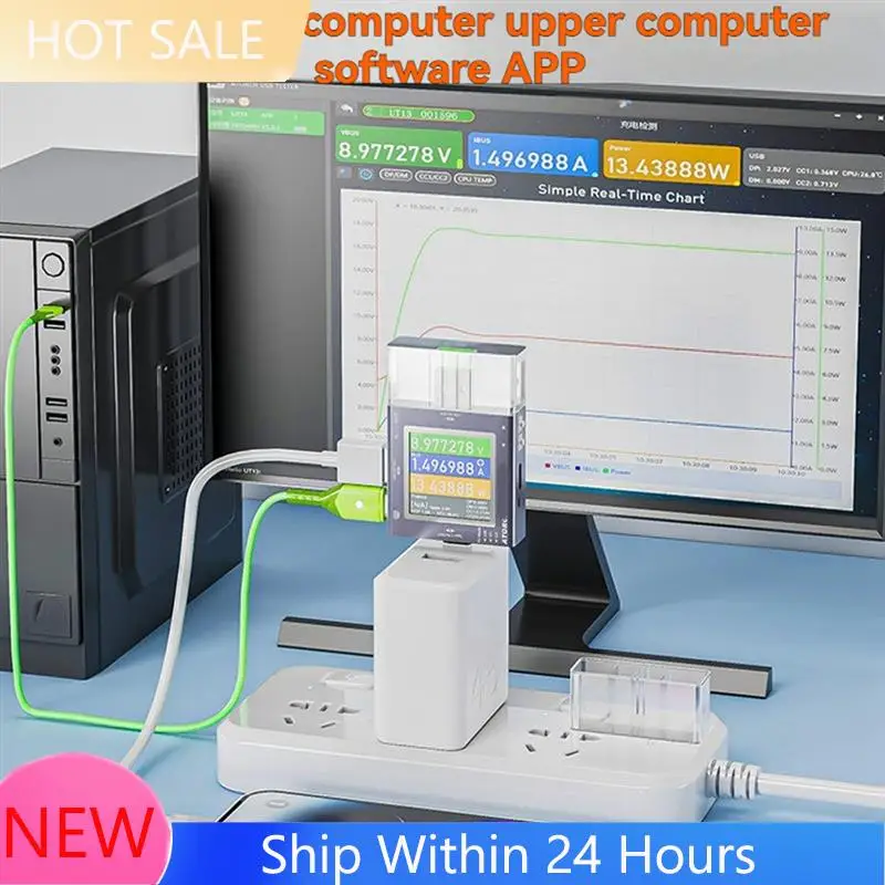 ~【IN  Stock】Power Meter With Digital Display USB Tester Multi-Function Voltage Current Monitor 4-In-1 Digital Sensor