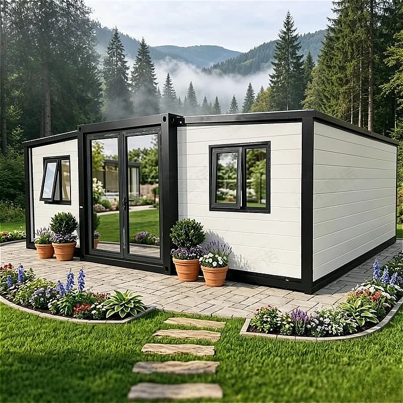 Foldable Expandable Container House 20FT 40FT Optional Modular Prefab Structure Customized Bedroom Layout for Family Living