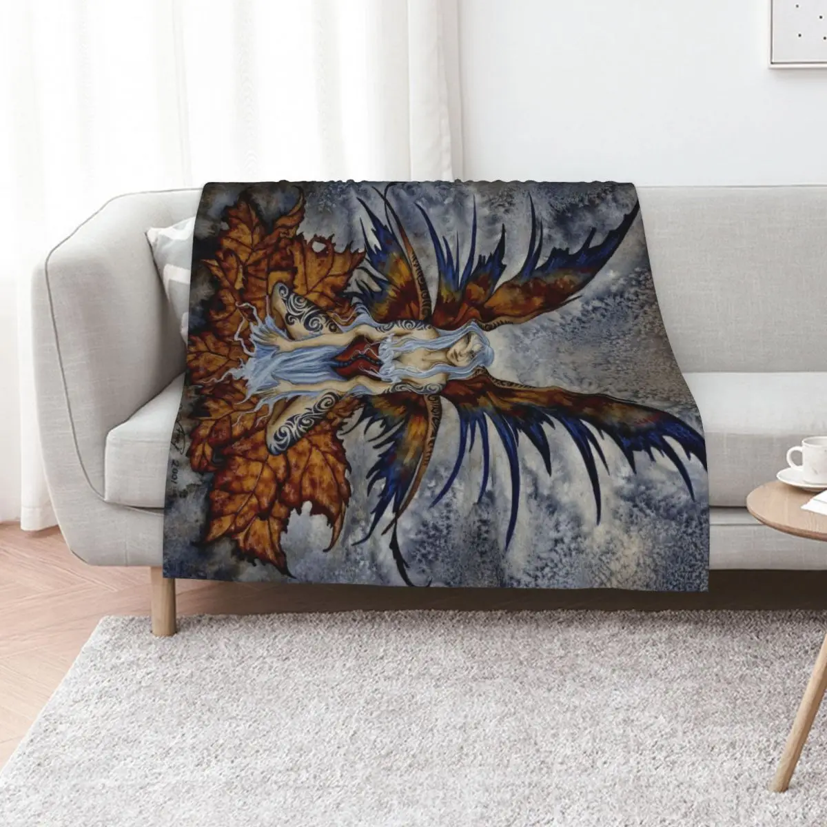 Tattooed Fairy Throw Blanket Thin valentine gift ideas Shaggy Vintage Personalized Gift Sofa Quilt Blankets