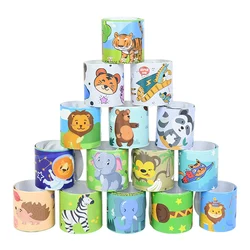 10Pcs Jungle Safari Animals Slap Bracelet  Jungle Safari Birthday Party Decorations Kids Gift Toy Unicorn Wristband Snap Bands