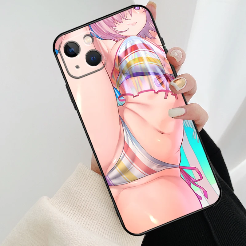 حافظة هاتف من أنيمي مانغا وايفو لهواتف آيفون ، حافظة لهاتف آيفون 12 ، 11 ، 13 ، 14 ، 15 برو ماكس ، حافظة صغيرة لهاتف آيفون XR ، X ، XS Max ، 7 ، 8 Plus #3