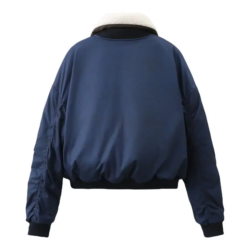 겨울 신상 여성 자켓 탈부착 가능한 인조 모피 칼라 빈티지 스타일 지퍼 롱 슬리브 출퇴근용 아우터웨어 2025