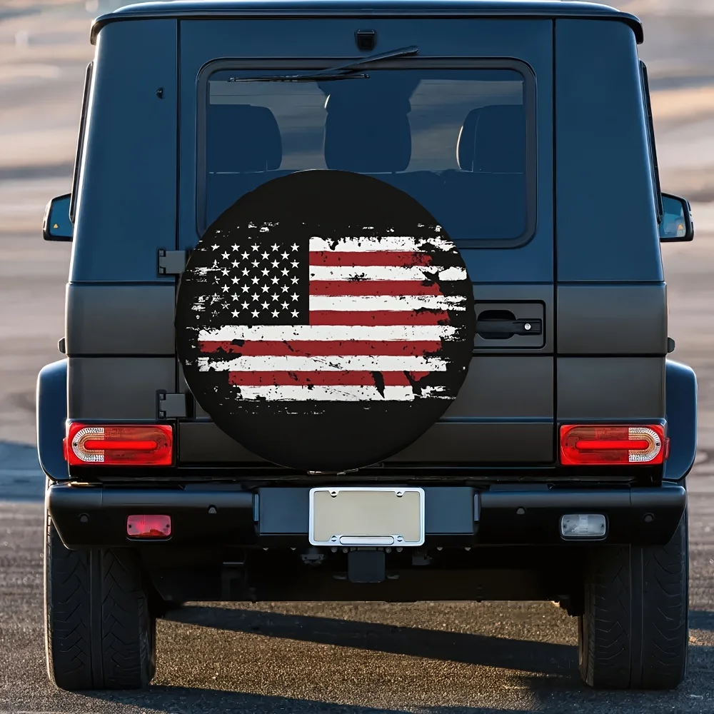 1개, 고품질 타이어 커버 애국적인 미국 국기1 다용도 폴리에스터 원단, 전기 없이 생일 선물