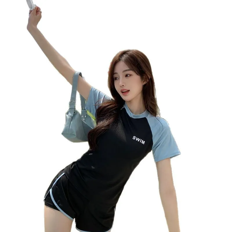 New and Popular Swimsuit for Women, Hot Spring Soaking, Split Style, High-end Slimming, Student Sports Swimming Outfit