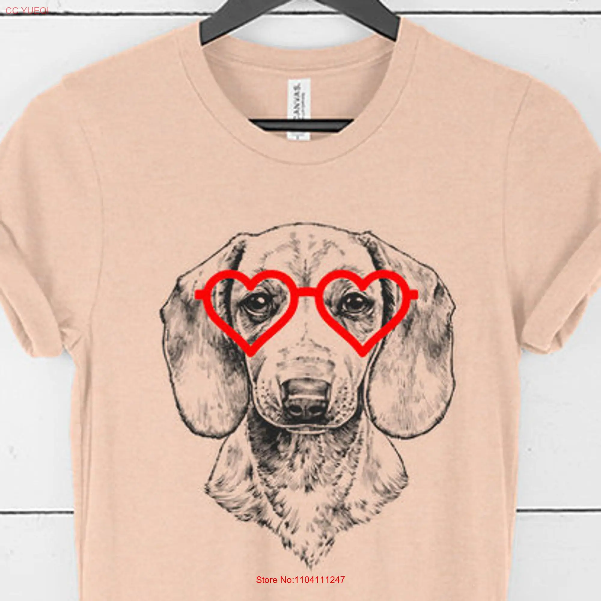 Dachshund T Shirt Weenie Wiener Dog Valentine Doxie Mom Valentines Day for him her Newlywed Wedding Anniversary