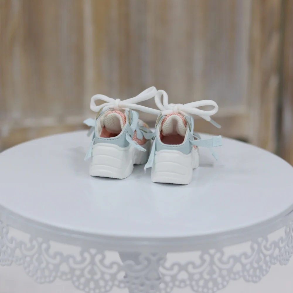 BJD 1/4 Sports Doll Shoes Mesh Half Drag Casual Shoes Gray Pink Thick-soled Lace-up Boy Girls Toys Exercise BJD Doll Accessories