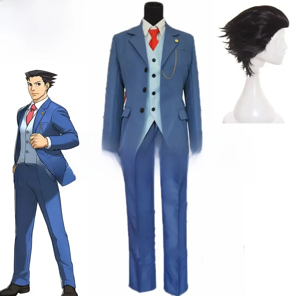 

Cosplay Halloween Cotton Top Wright Unisex Sets Pants Cosplay Costumes Scary Costumes Ace Attorney Cosplay Sale