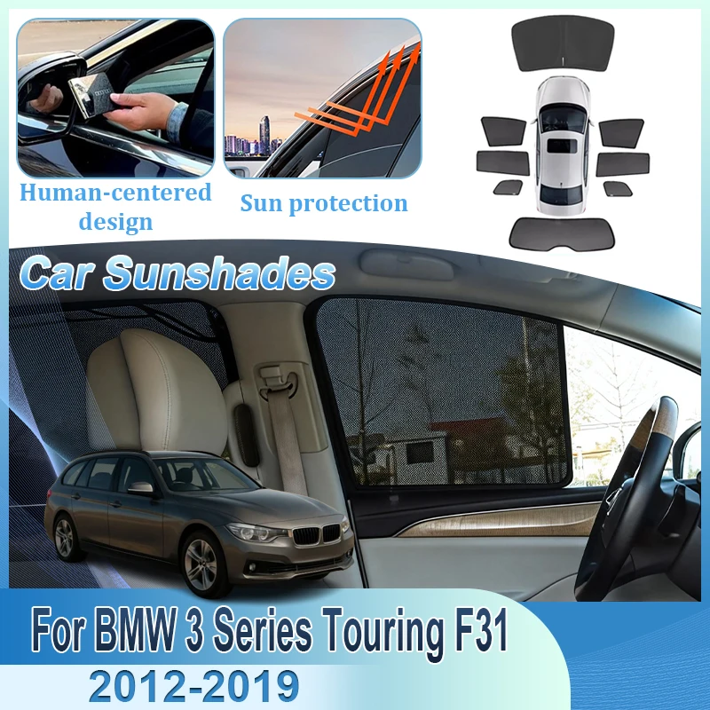 

Для BMW 3 серии Touring F31 2012~2019: Сетчатый солнцезащитный козырек для автомобиля, теплоизоляционная сетка, защита от УФ-излучения, аксессуары для автозатенения