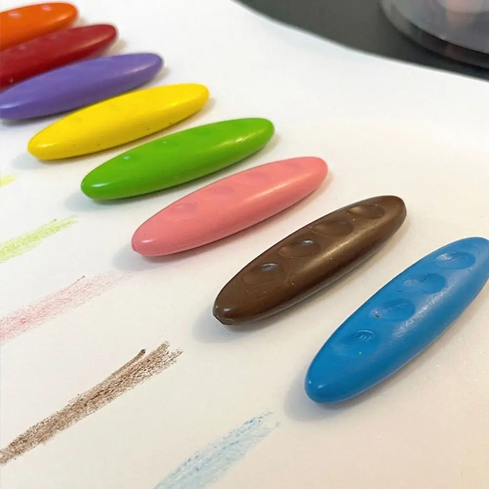 12/24/36 Colors Plastic Plastic Crayon Do Not Dirty Hands Erasable Painting Tools Peanut Shaped Washable Oil Painting Stick