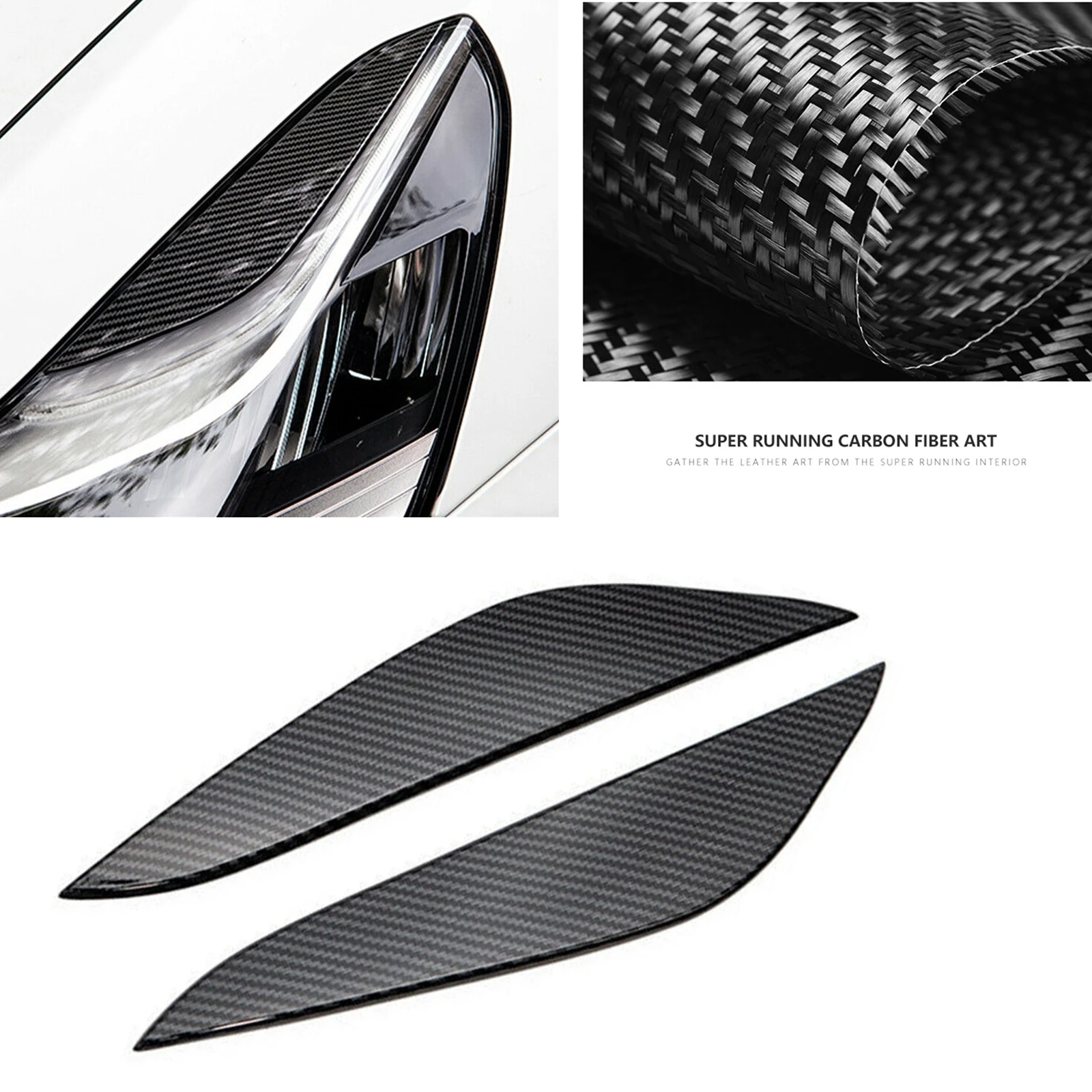 

Headlight Eyebrow Trim For Tesla Model 3 2017-2022 Car Front Head Light Cover Lamp Lid Headlamp Eyelid Brow Sticker