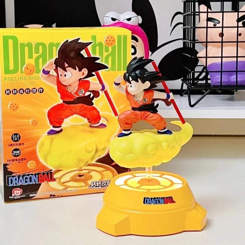 Nieuwe Originele Dragon Ball Anime Figuur Goku Figuur Roterende Nachtlampje Kamer Decoratie Omliggende Ornamenten Lamp Verjaardagscadeau