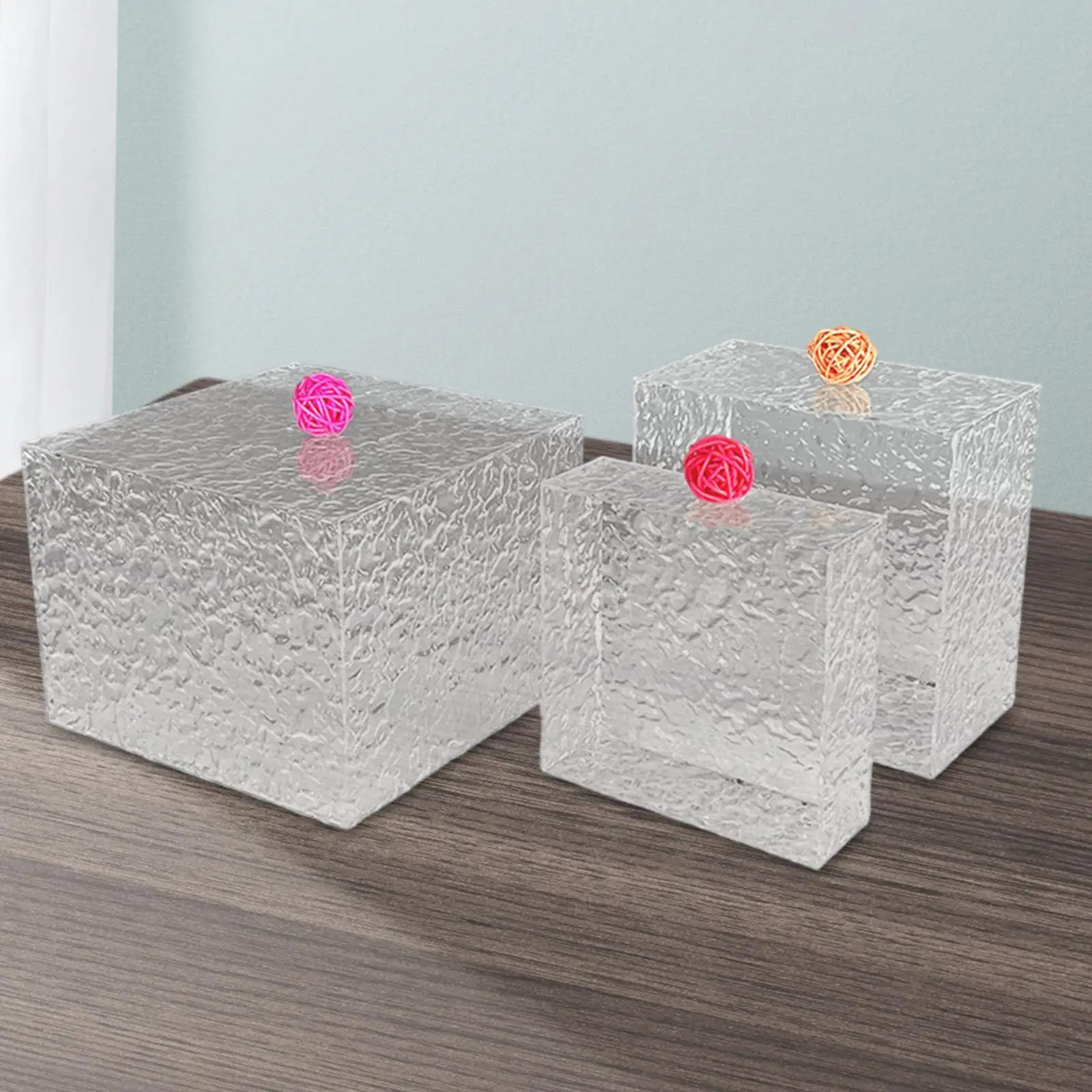 3Pcs Acrylic Buffet Risers Multifunctional Party Supply Cube Display Nesting