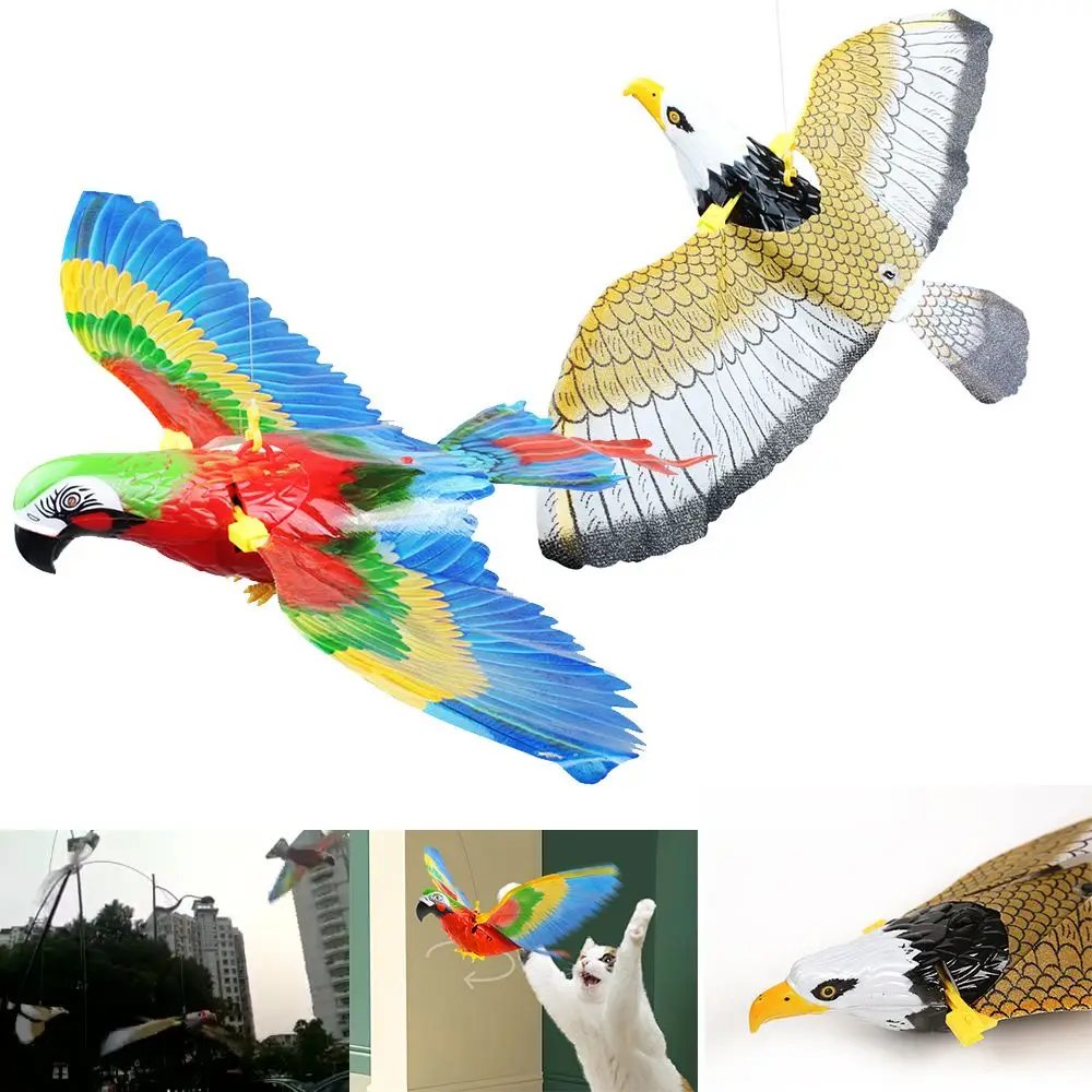 for Kitten Playing Cat Teasering Funny Simulation Bird Toy Interactive Cat Toys Electric Flying Bird