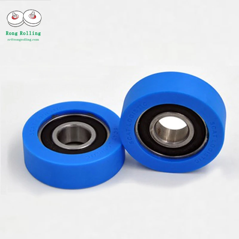 15*48*15 2 inch blue sliding pulley/rollers diameter 48mm thickness 15mm,Polyurethane coated rubber bearing 6202RS bore 15mm.