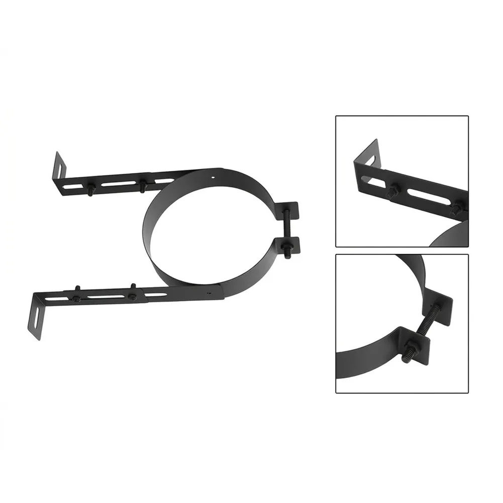 1pc Fixed Stainless Steel Bracket Black 0.8mm Thick Chimney Pipe Holder Bracket For Heating Stoves Furnace Pipe Bracket Parts
