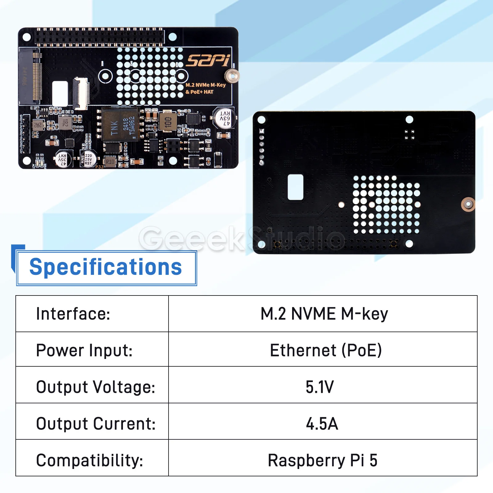 Imagem -05 - Kit Refrigerador Ativo para Raspberry pi Chapéu M.2 Nvme M-key Poe Suporte Ssd 2230 2242 2260 2280