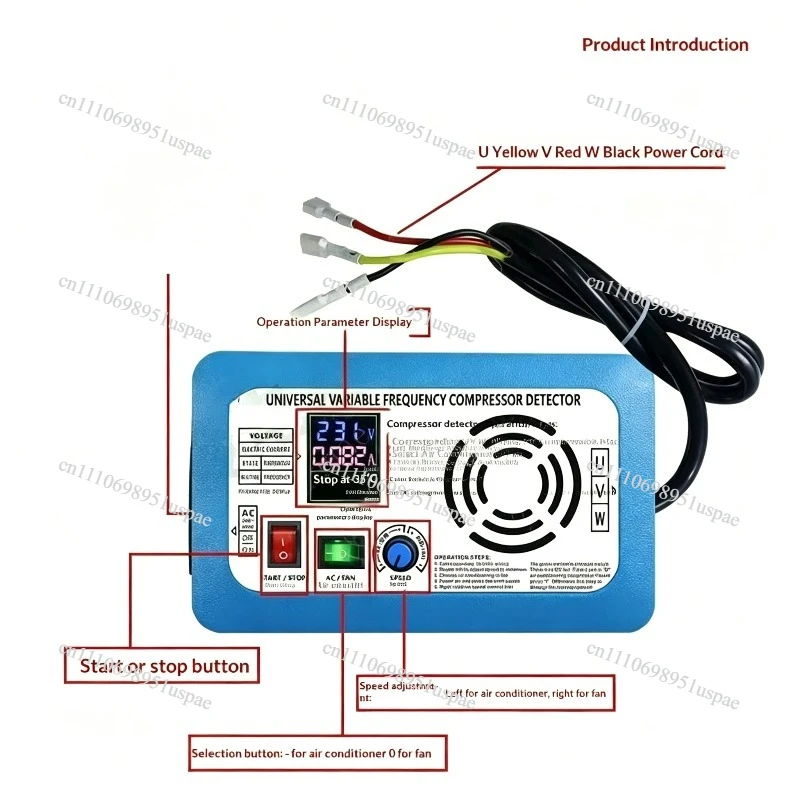 1-3HP/5HP Variable Frequency Air Conditioner Compressor Tester AC200-240V with Screen Display Inverter Compressor Detector
