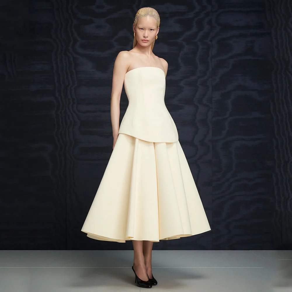 

Простое коктейльное платье из 2 предметов с карманами без бретелек, современные коктейльные платья миди длиной до пола, вечерние платья без рукавов