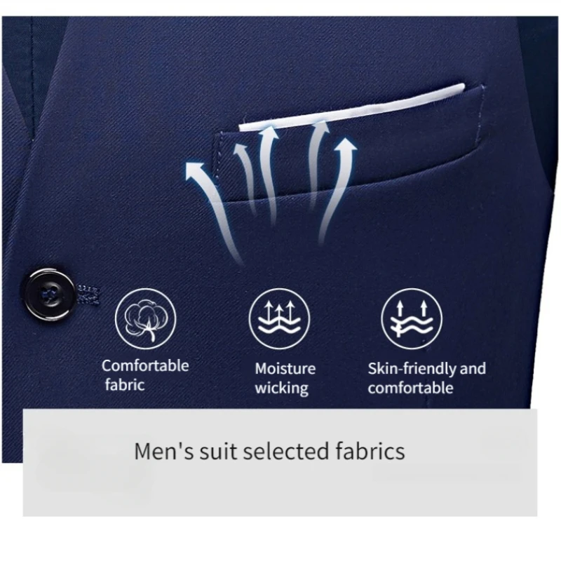 Wedding Suits For Men Elegant Blazers Set 3 Pieces Luxury Business Formal Vest Pants Full Coats 2022 Jackets