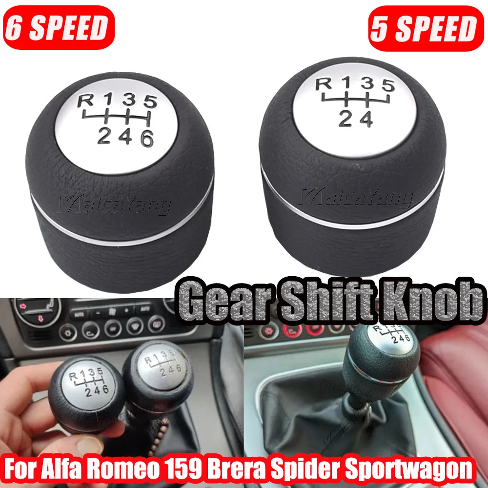 Premium quality 5/6 Speed Manual Gear Shift Knob For Alfa Romeo 159 Brera Spider Sportwagon Car Accessories