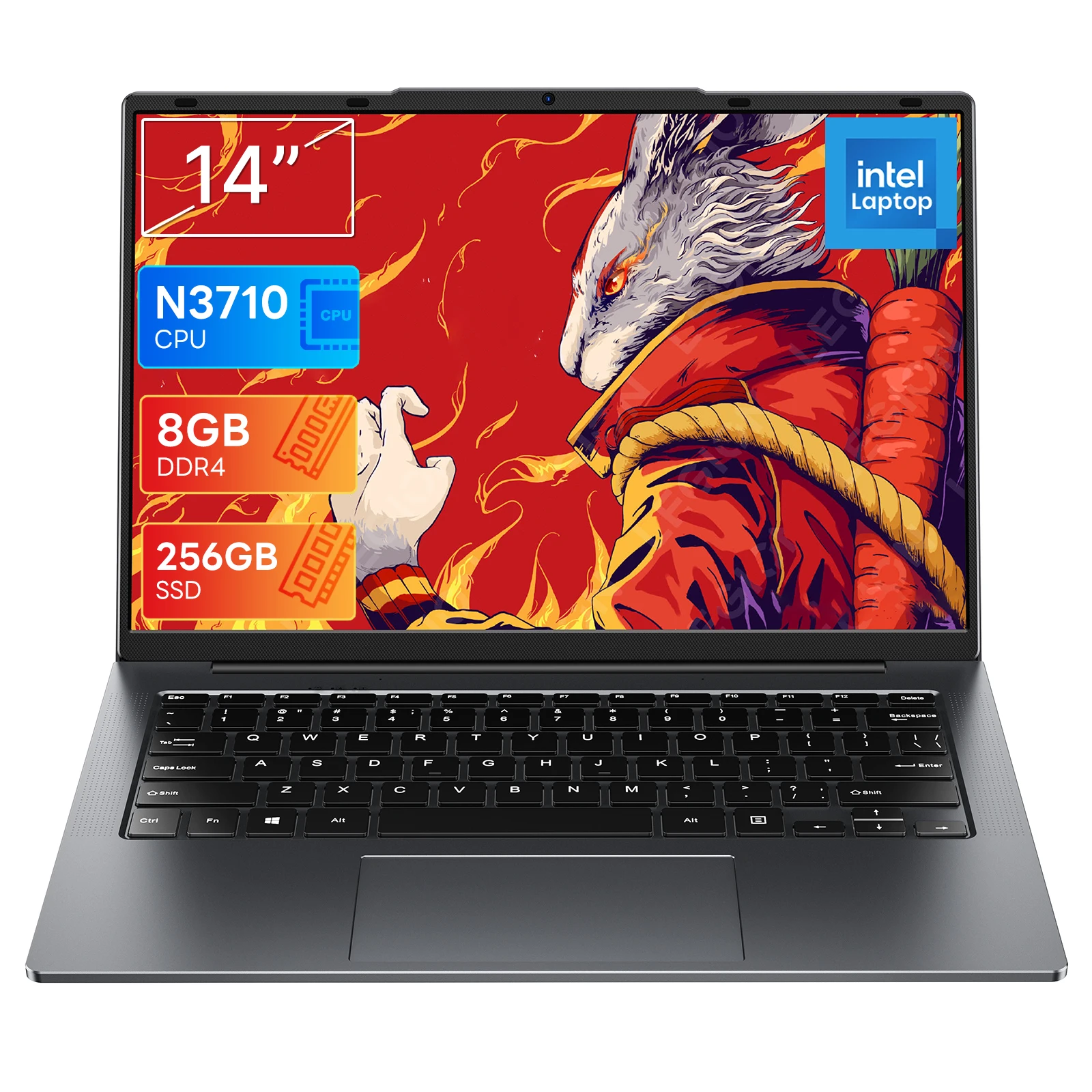 SUXI 2026 Nieuwe Laptop, Intel Celeron, 256GB, Geschikt voor Kantoor, Entertainment, Studeren, Online Cursussen en Videoconferenties