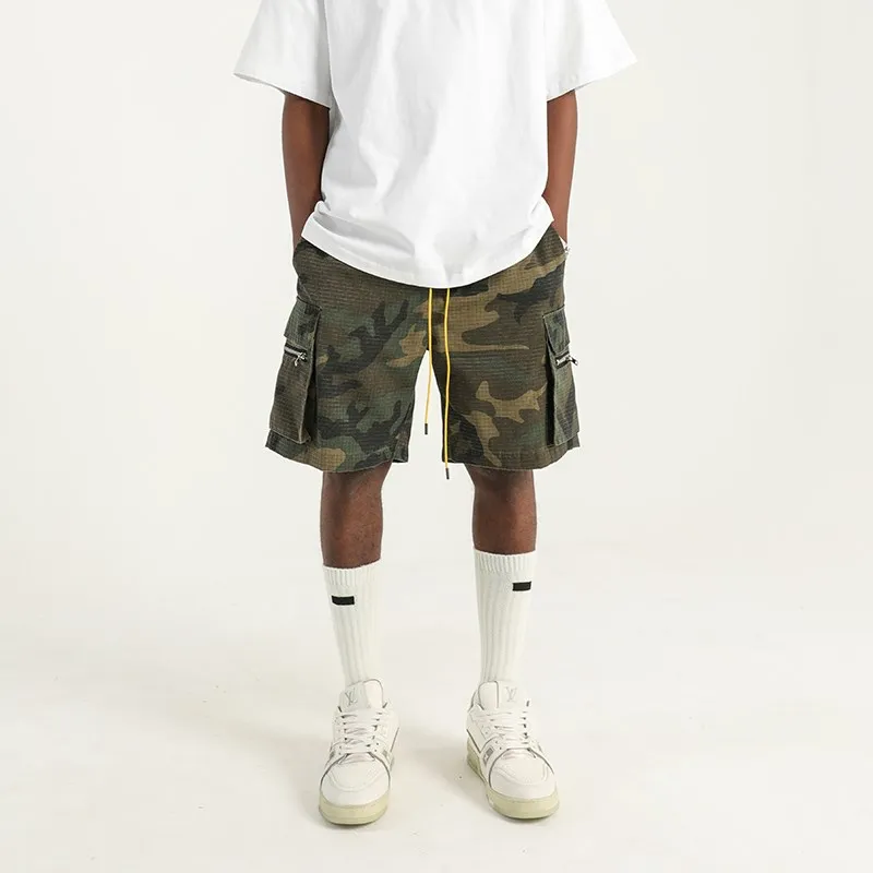 

Модные камуфляжные шорты мужские, американские, повседневные, спортивные, прямого кроя, свободные, длиной до колена, в стиле рабочей одежды, летние, модные, в стиле панк