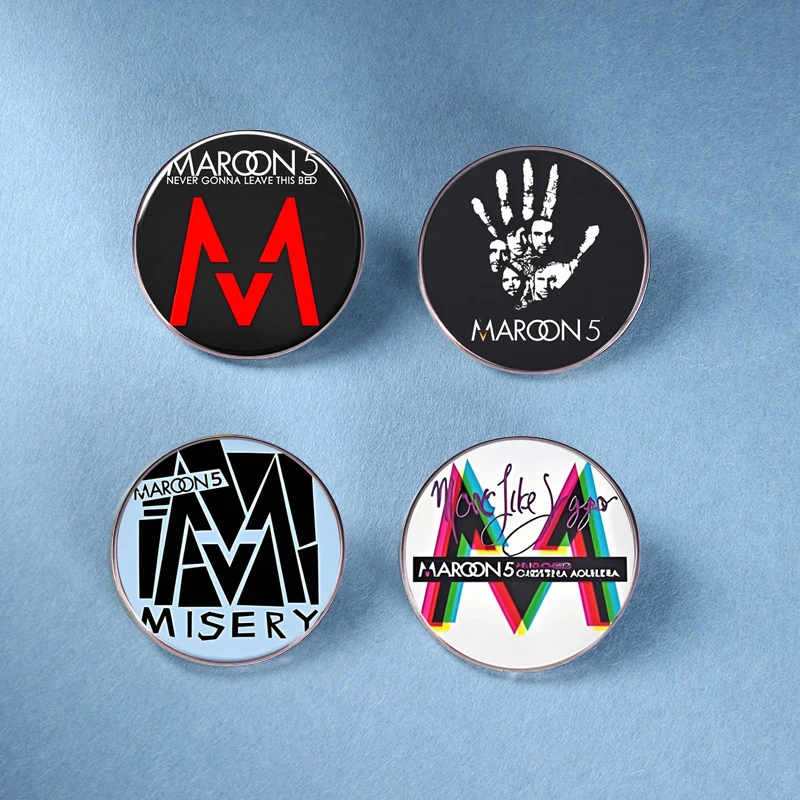 Fashion Maroon 5 Band Alloy Brooch American Hard Punk Music Singer Pin Metal Badge Rock Jewelry Clothes Bag Accessories