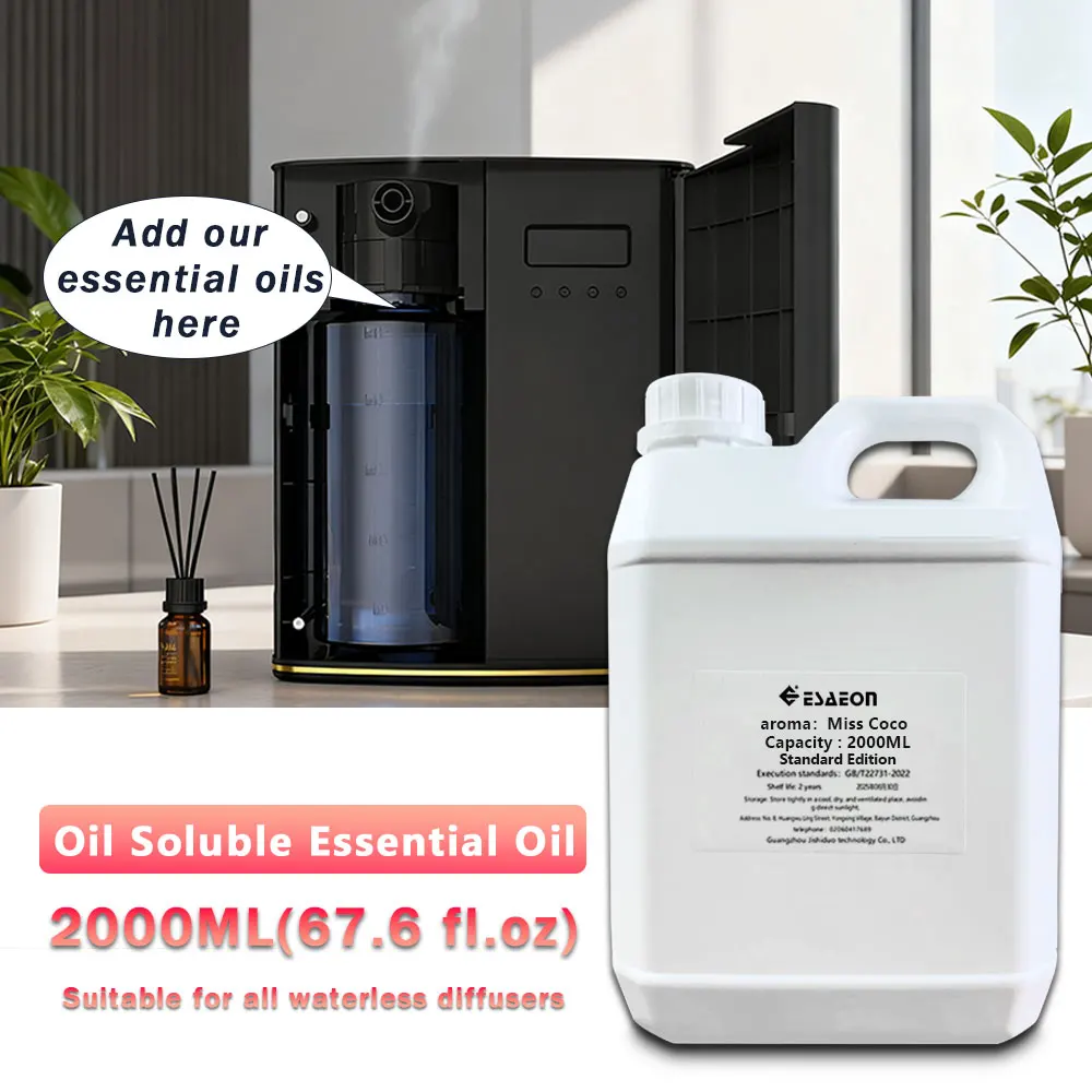 ESAEON 2000ml (67.6 fl.oz) Miss Coco Aromatherapy Machine Essential Oils - Hotel Diffuser Supplement Liquid, Aroma Diffuser Oil