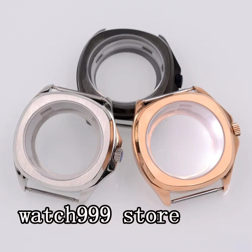 

40mm Silver/Rose Gold/PVD Black Watch Case Fit NH35 NH36 PT5000 ETA2824 Movement Sapphire Glass