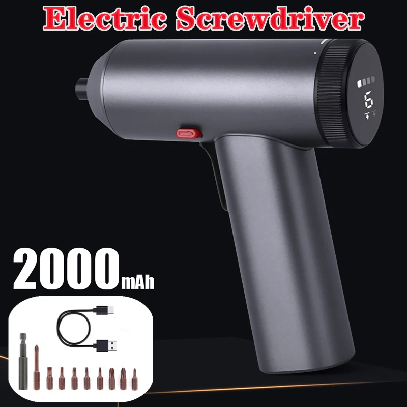 Electric Screwdriver Six-speed Adjustable Torque LED Display Home Appliance Repair Type-C Charging Screwdriver  Powerful Tools