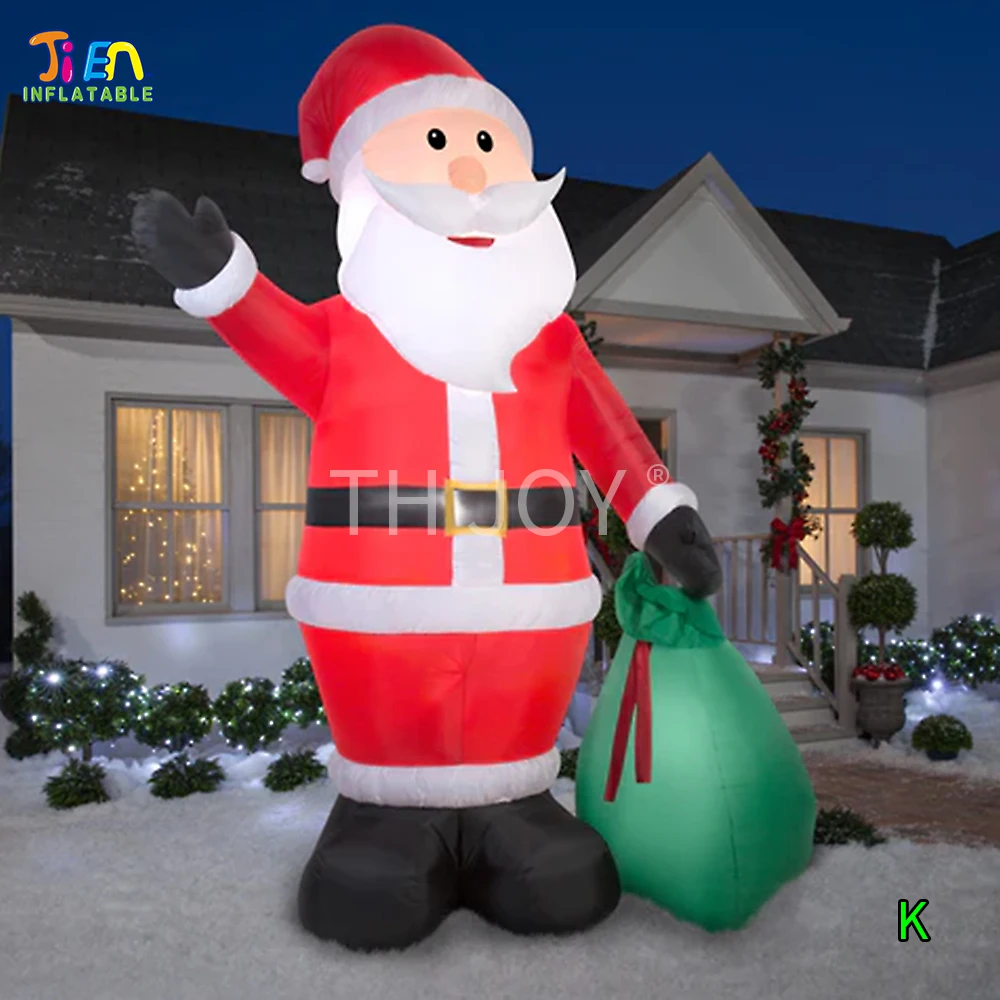 

free air shipping to door,13ft/4m christmas inflatable santa claus,inflatable father old man with gift bag