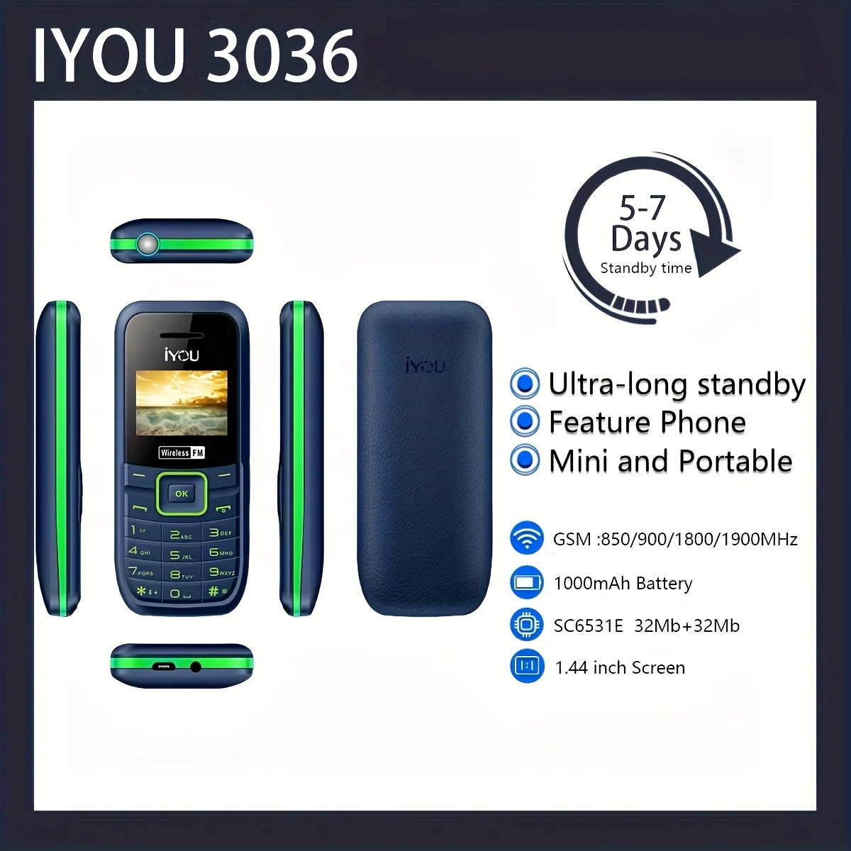 【استعداد طويل للغاية + حجم كبير جدًا 】 وظيفة الاستعداد المزدوج بشريحتين وشاشة احتياطية مقاس 1.44 بوصة/هاتف لكبار السن #5