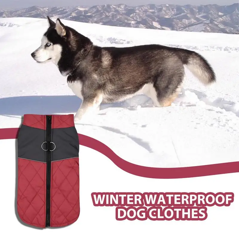 Dog Winter Coat  with Adjustable Chest Circumference Waterproof Warm Pet Jackets Snow proof Pet Clothe for Medium Large Dogs