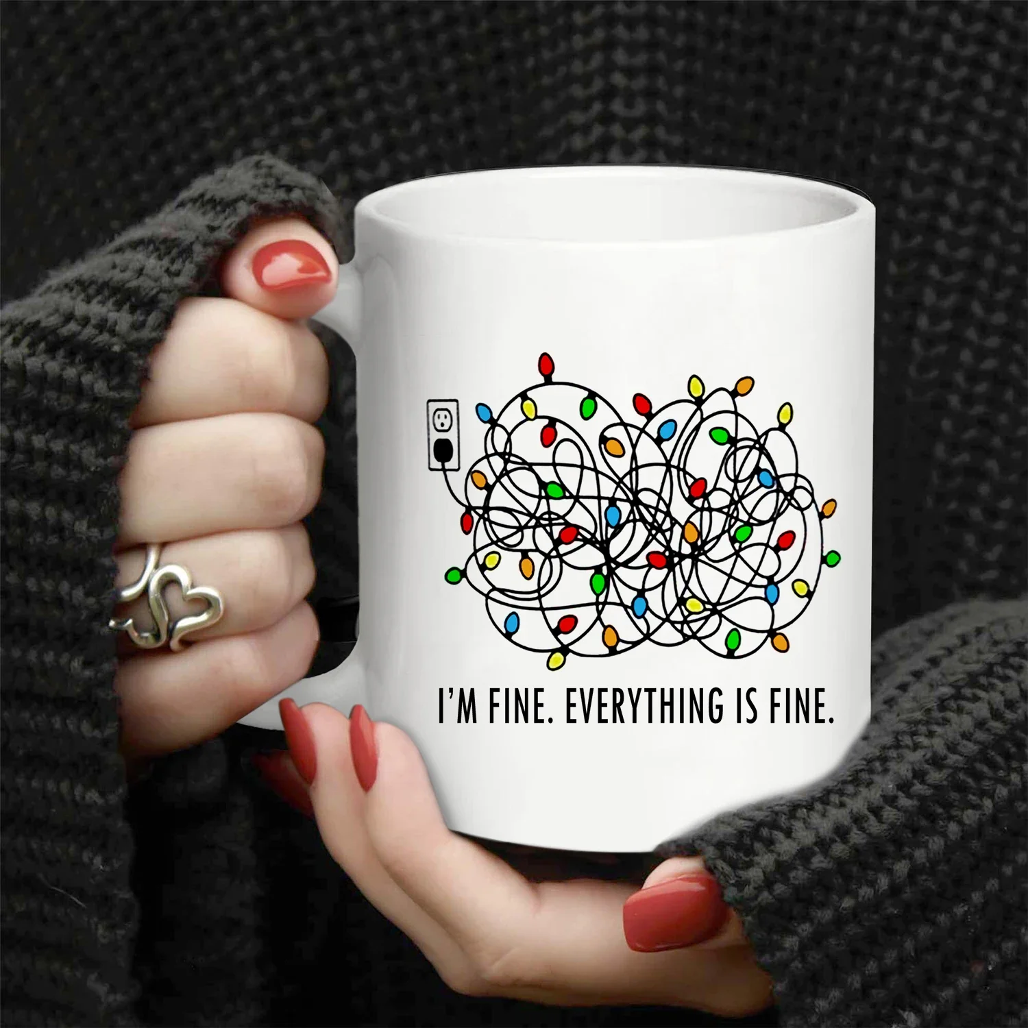 Ceramic Coffee Cup It's Fine I'm Fine Everything Is Fine Coffee Mug Tea Cups Original Breakfast Cups Cute Mugs Personalized Gift