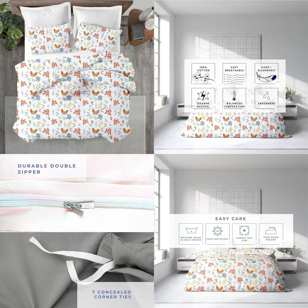 

Egyptian Cotton Duvet Cover - 600 Thread Count, Ultra Soft, Premium Durability, California King Size