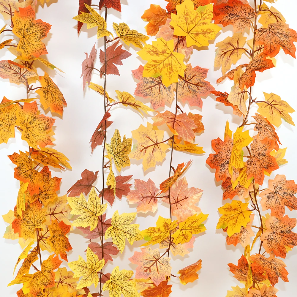 Thanksgiving Dekorationen Herbst Ahorn Rebe Girlande Künstliche Herbst Herbst Laub Girlande Hochzeit Kamin Dekor Halloween Party – Detail 22