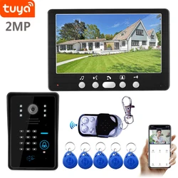 Sysd 7Inch Wifi Video Intercom Voor Appartement Draad Video Deurbel Camera 1080P Met Wachtwoord En Rfid Unlock Tuya