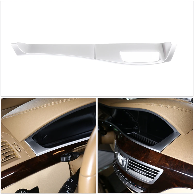 

Для Mercedes-Benz S-класса w221 2008-2012 ABS серебристый автомобильный приборная панель нижняя панель крышка декоративные наклейки аксессуары для интерьера